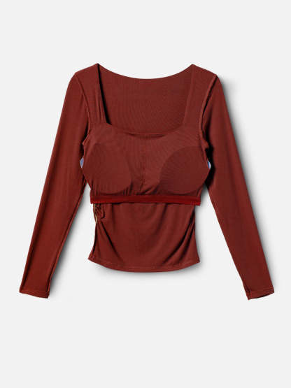 Eco-SkinKiss® Square Neck Ruched Brami Top