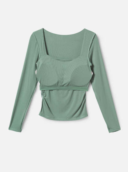 Eco-SkinKiss® Square Neck Ruched Brami Top