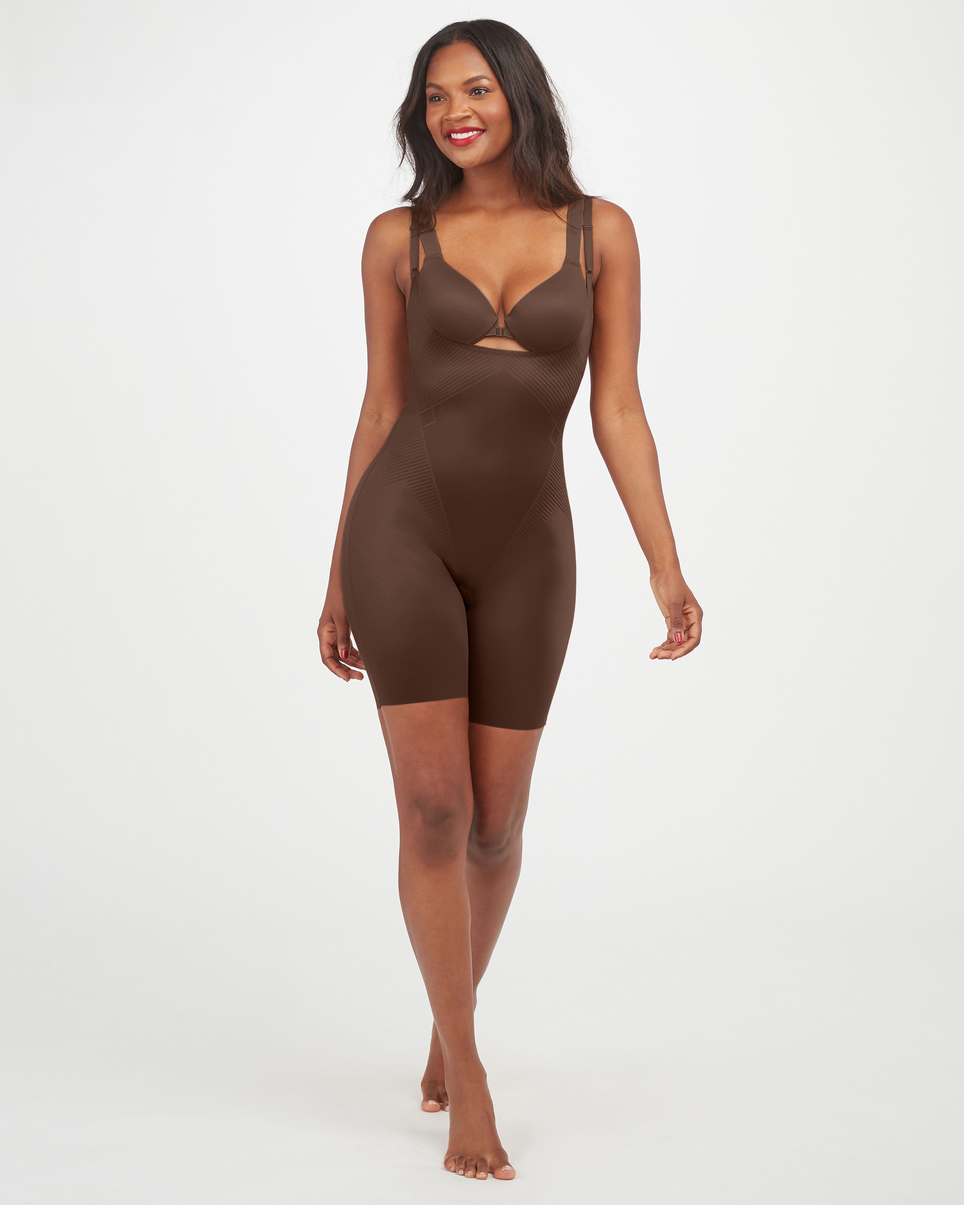 Open-Bust Mid-Thigh Bodysuit
