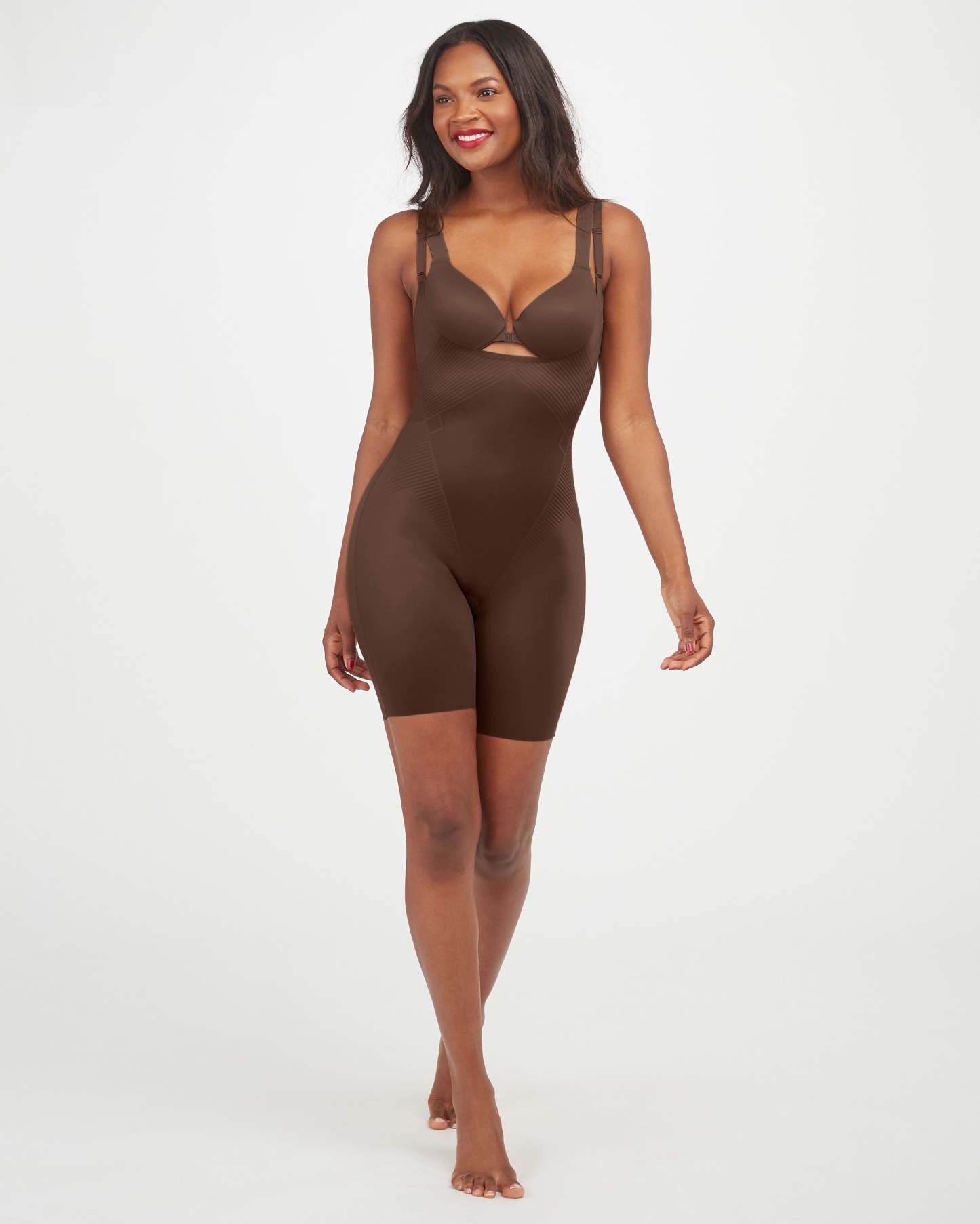 Open-Bust Mid-Thigh Bodysuit