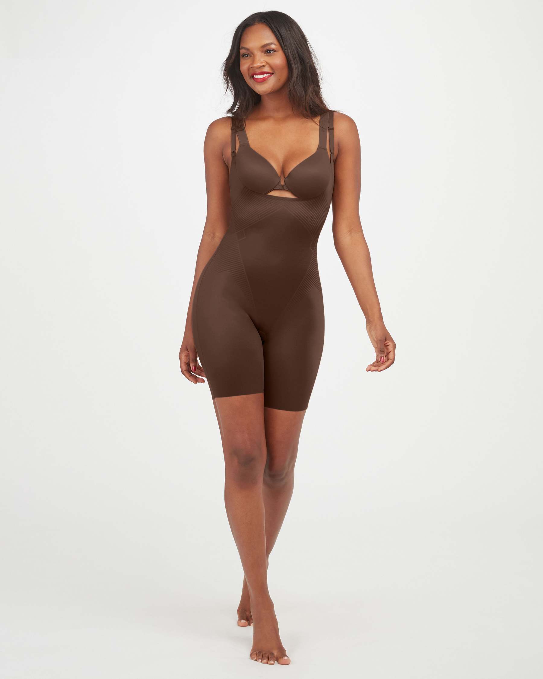 Open-Bust Mid-Thigh Bodysuit