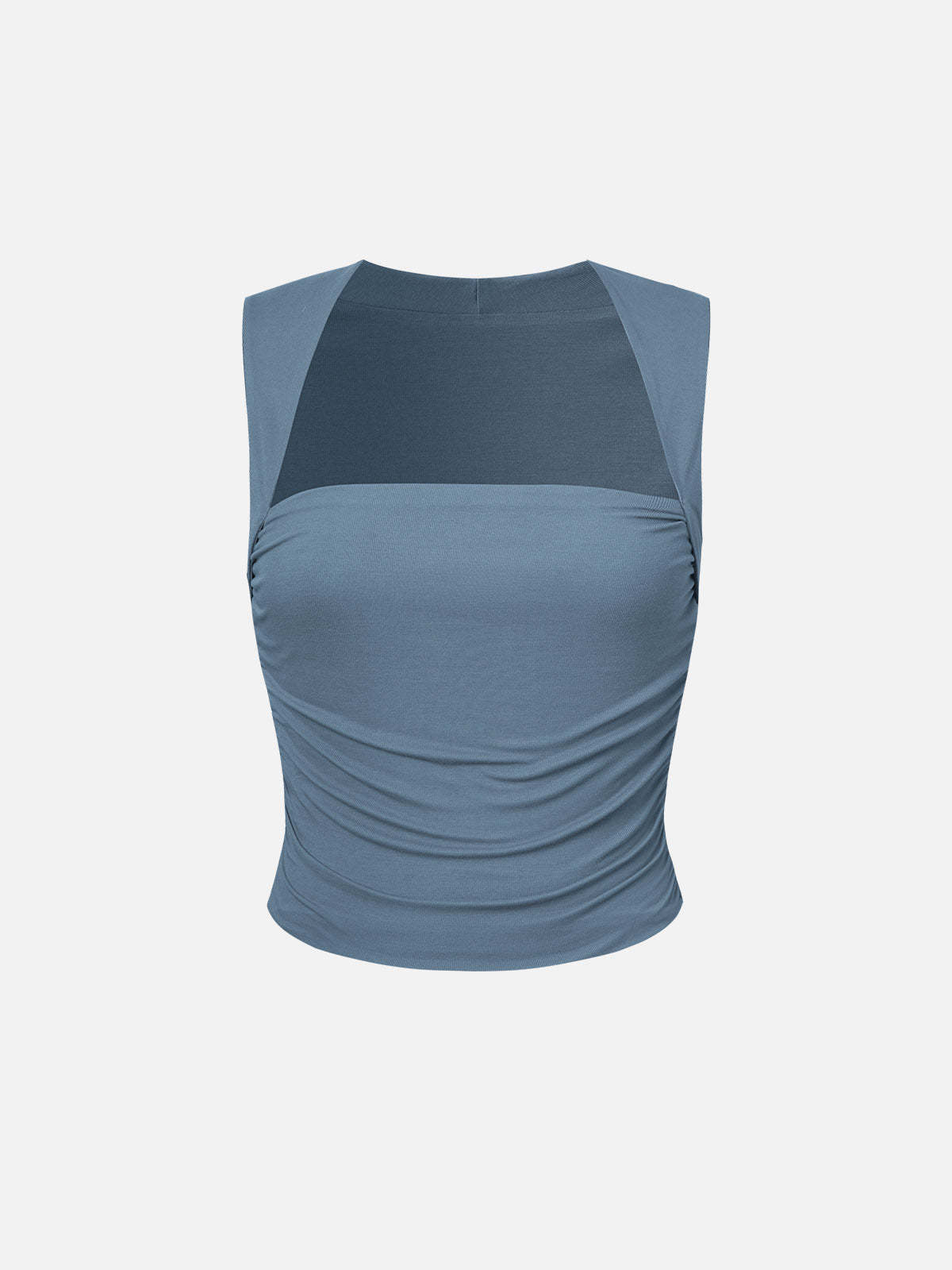Ruched Tapered Square Neck Tank