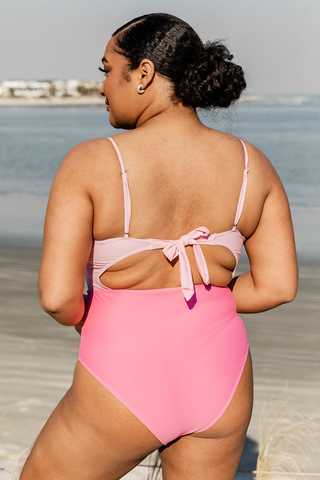 Ocean Dip Pink Cut-Out One Piece Swimsuit