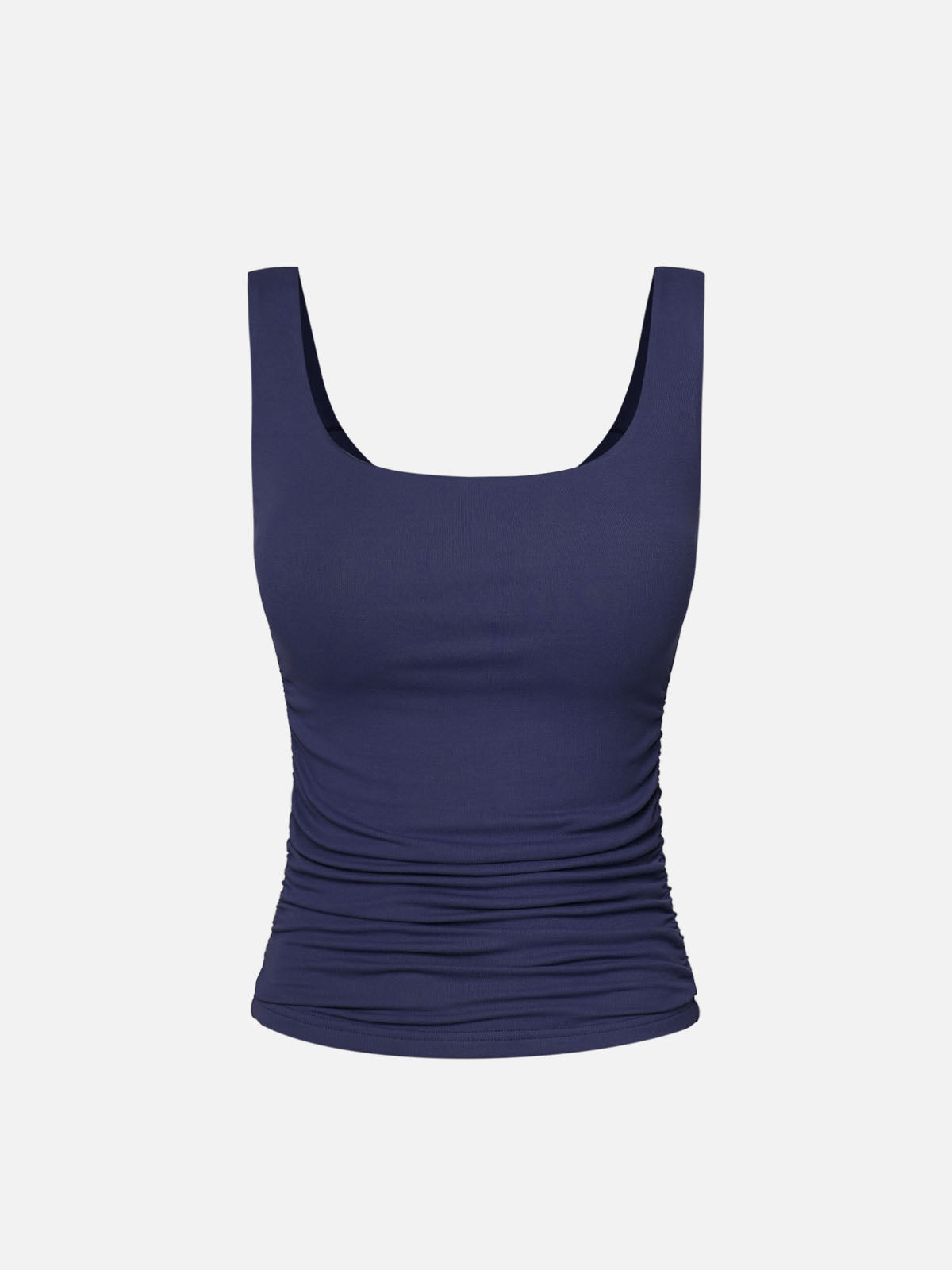 Ruched Sides Square Brami Tank Top-Hip Length