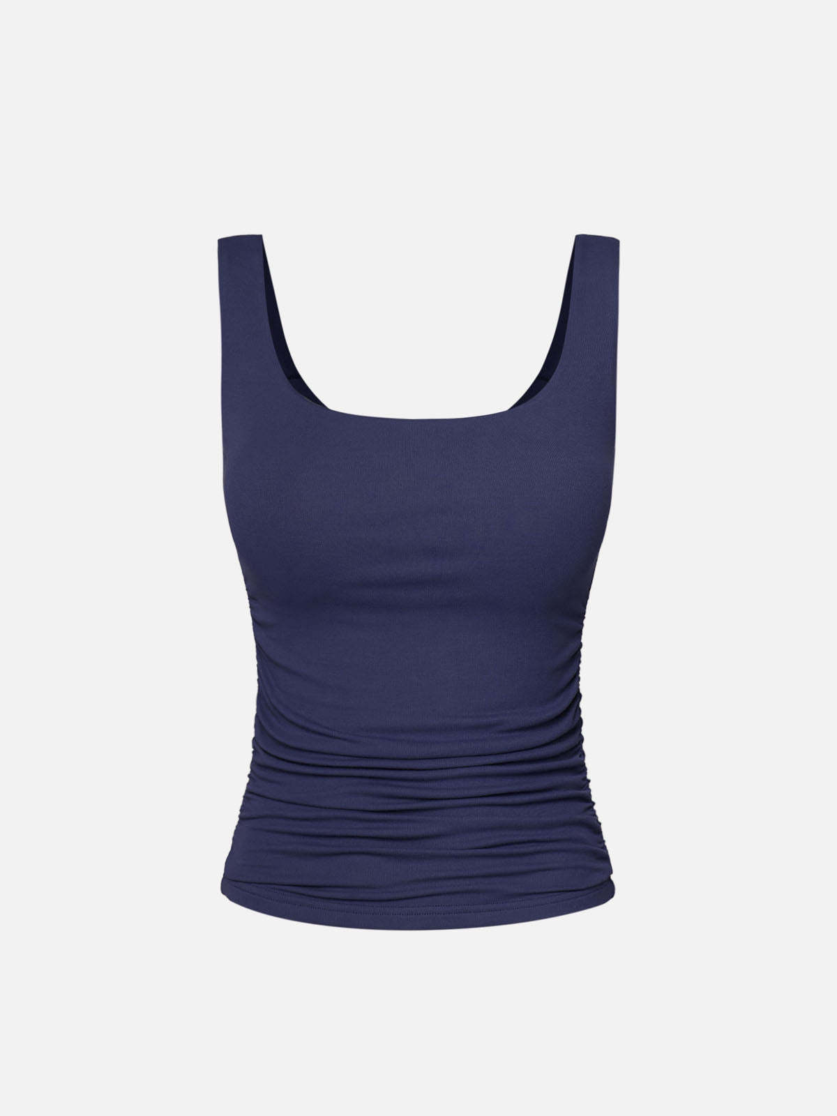 Ruched Sides Square Brami Tank Top-Hip Length