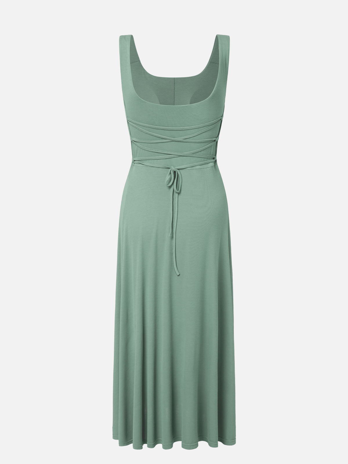 Square Neck Tie Back Brami Midi Dress