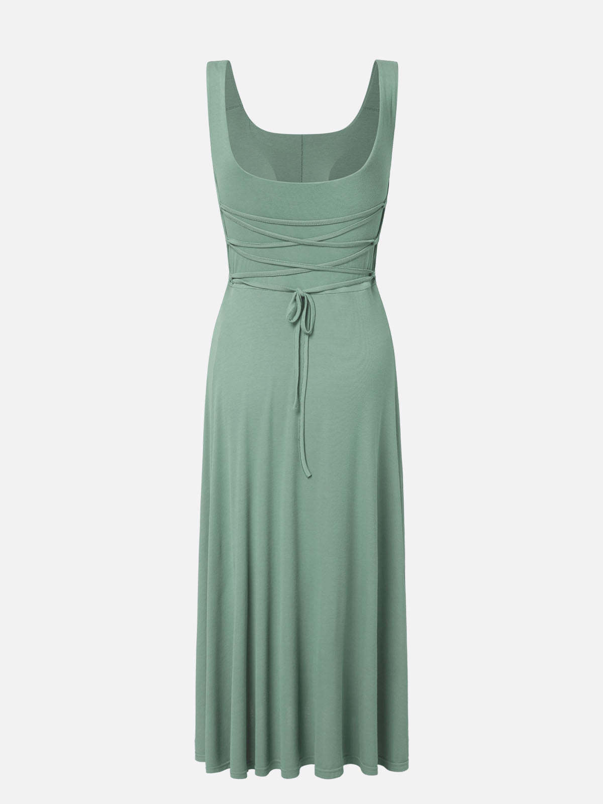 Square Neck Tie Back Brami Midi Dress