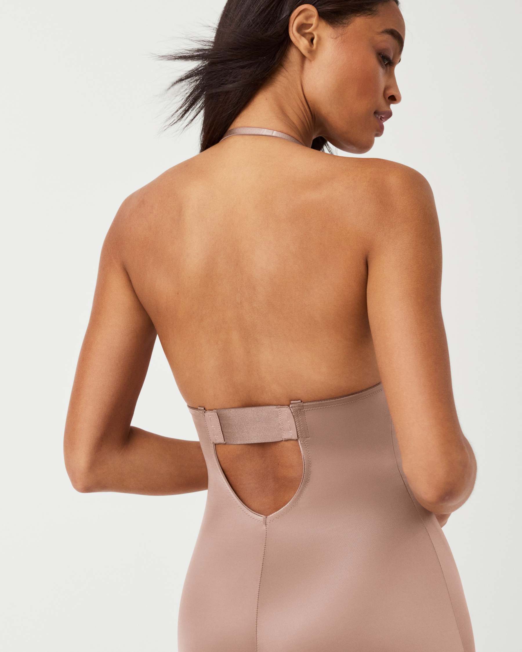 Suit Your Fancy Plunge Low-Back Mid-Thigh Bodysuit