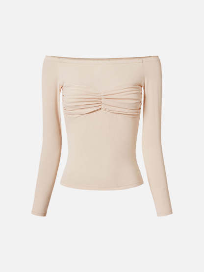 Eco-SkinKiss® Off-The-Shoulder Bow-Ruch Top