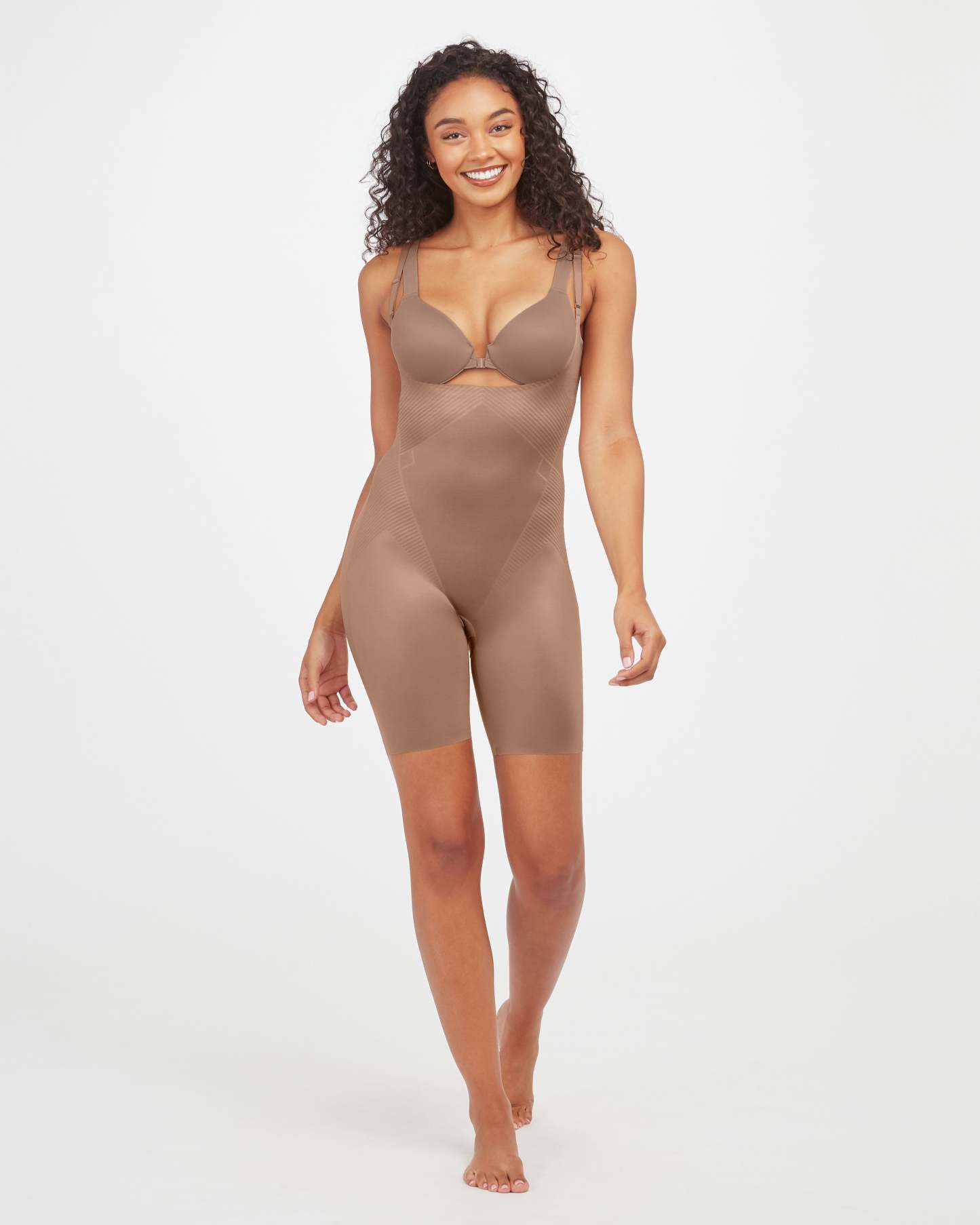 Open-Bust Mid-Thigh Bodysuit