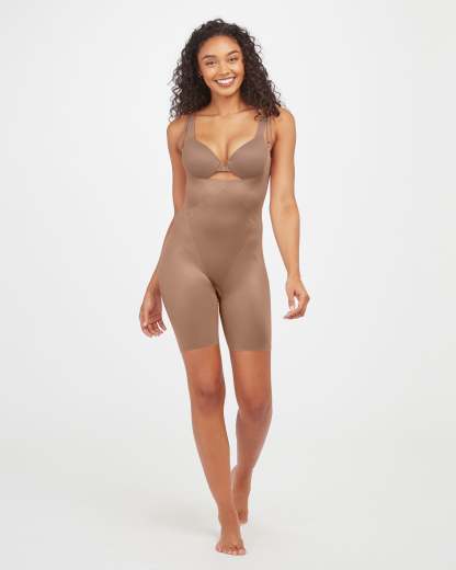 Open-Bust Mid-Thigh Bodysuit