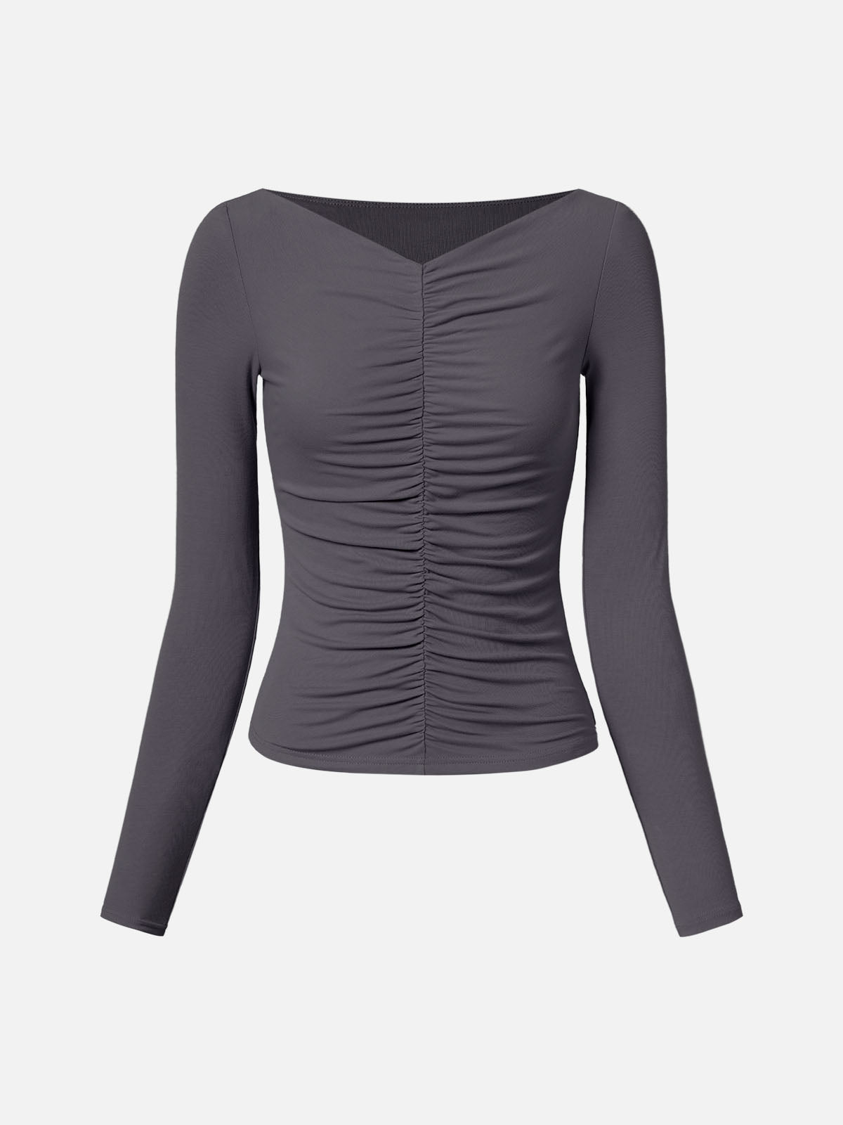 Eco-SkinKiss® Ruched Front Long Sleeve Top