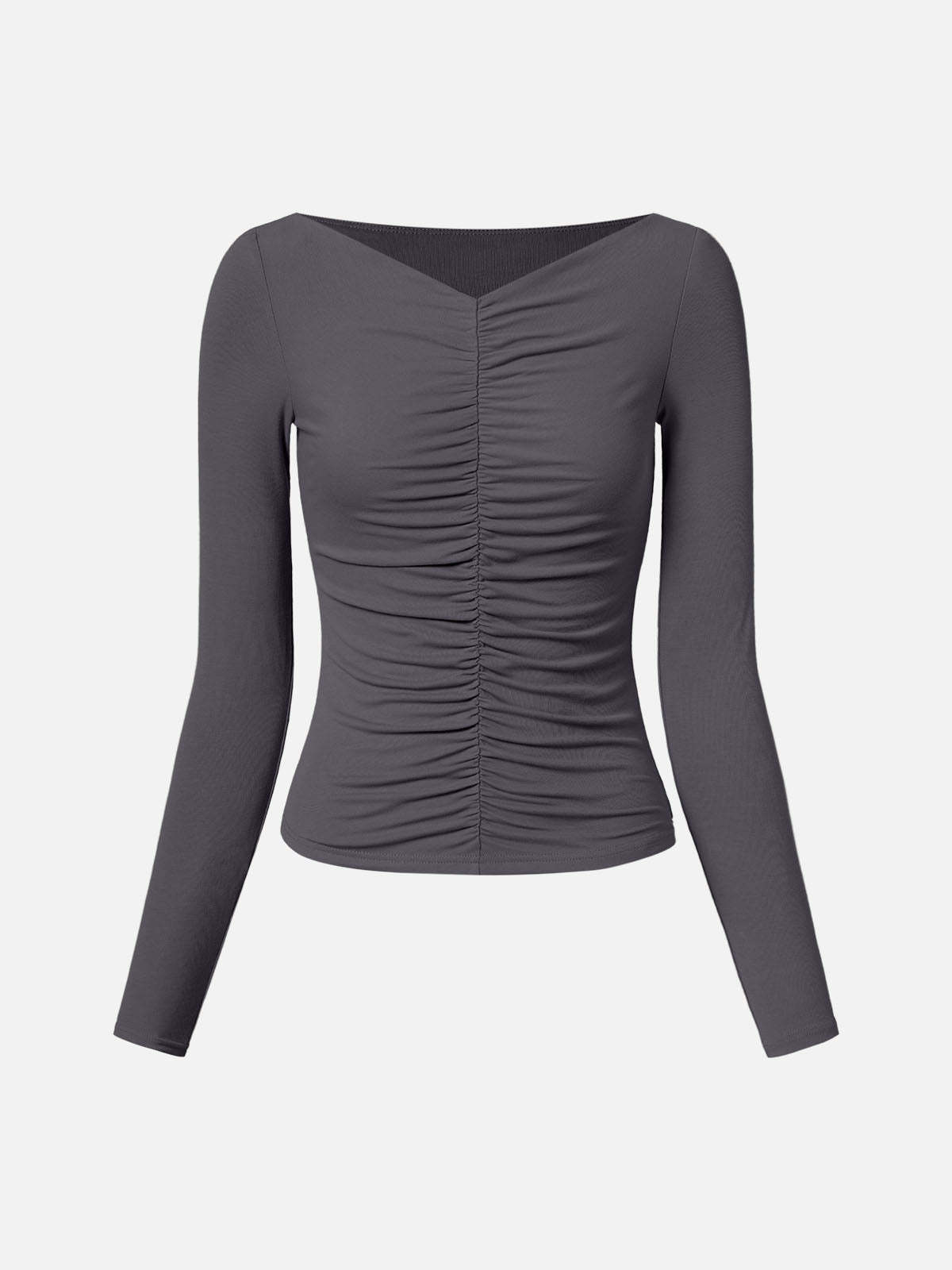 Eco-SkinKiss® Ruched Front Long Sleeve Top