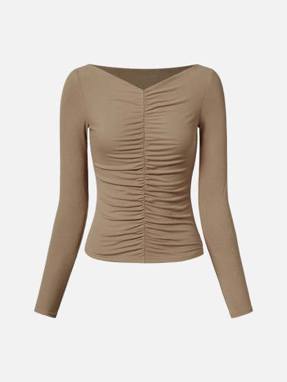 Eco-SkinKiss® Ruched Front Long Sleeve Top
