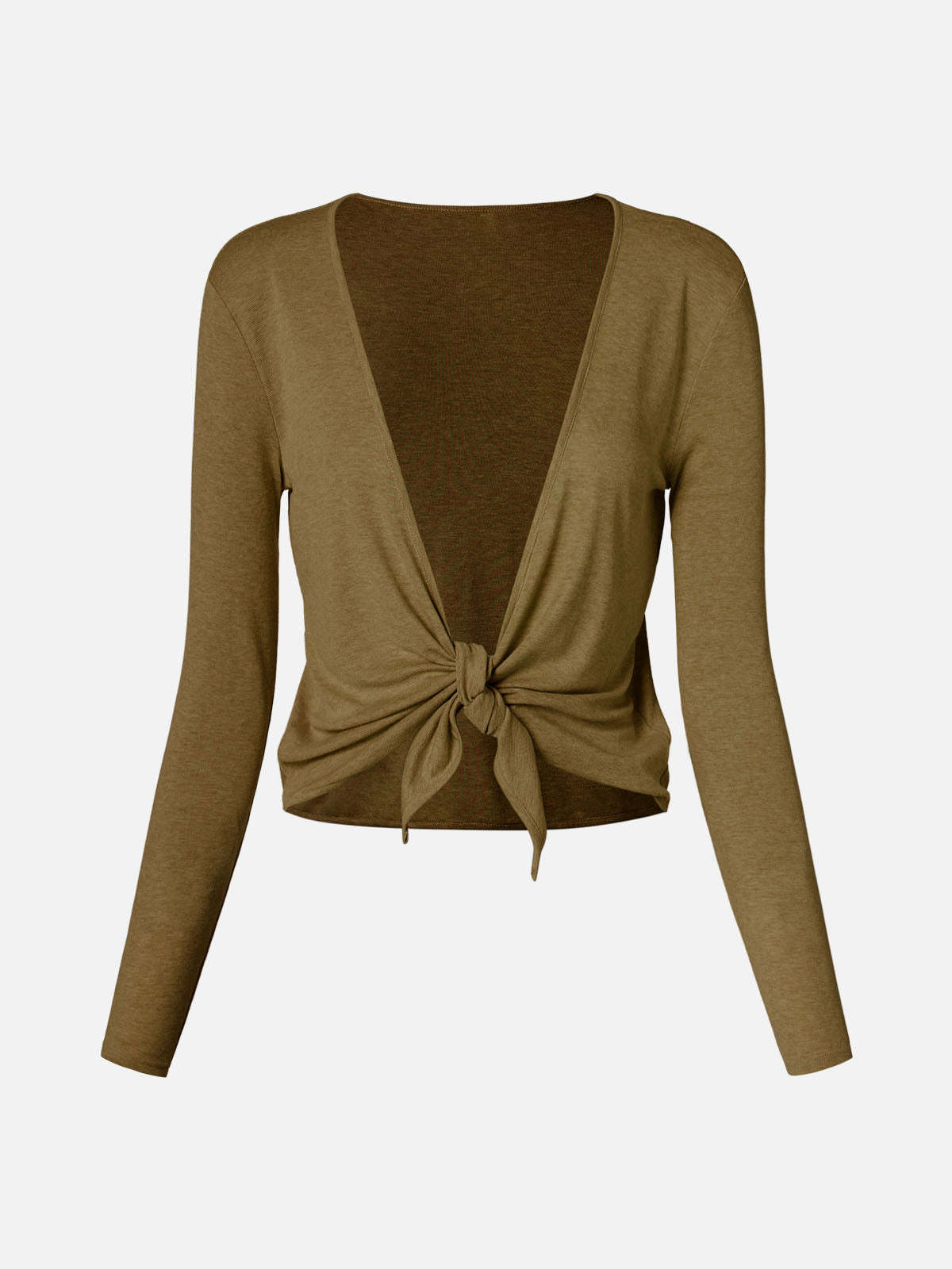 Tencel Wool Knit Tie-Front Cardigan