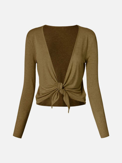 Tencel Wool Knit Tie-Front Cardigan