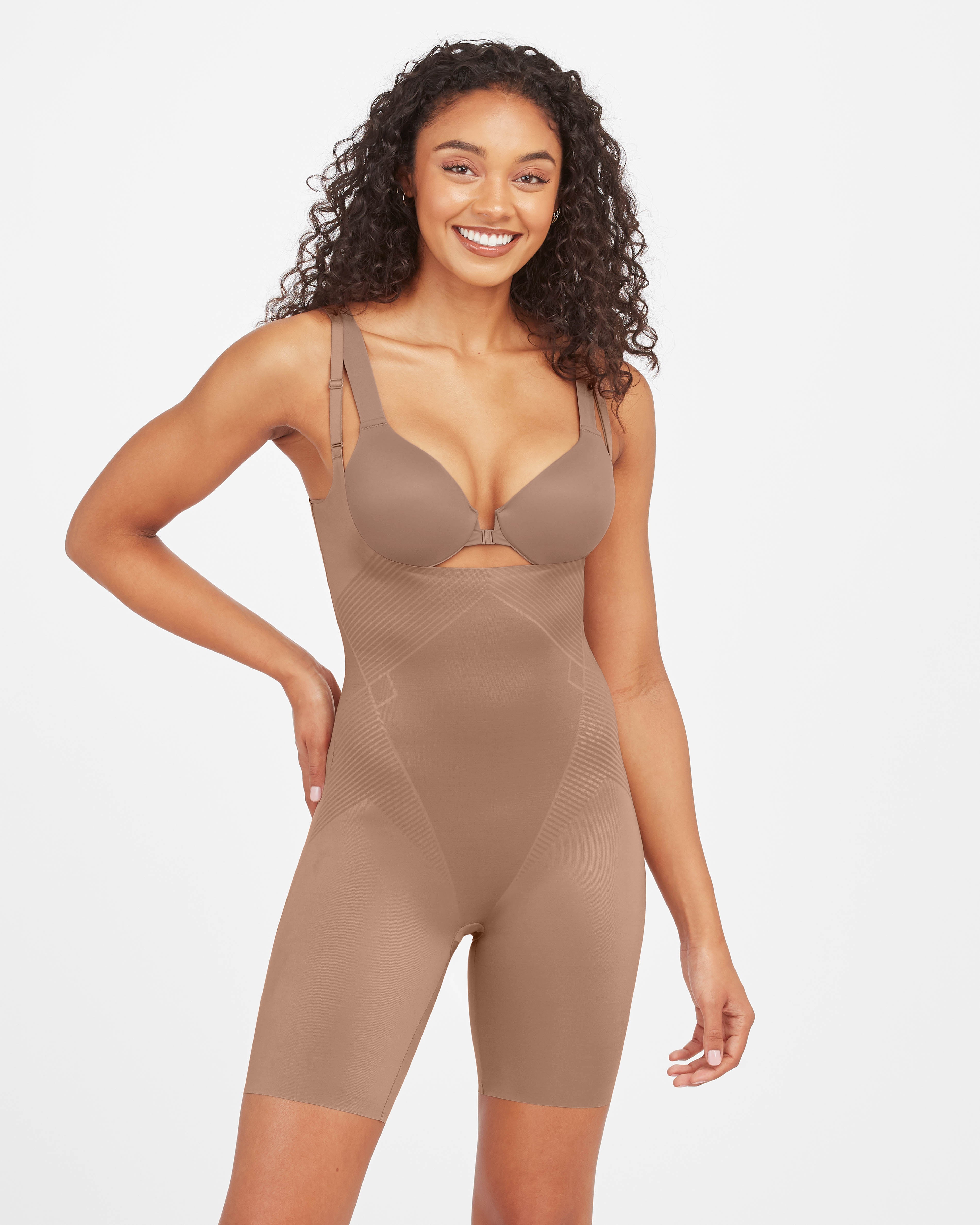Open-Bust Mid-Thigh Bodysuit