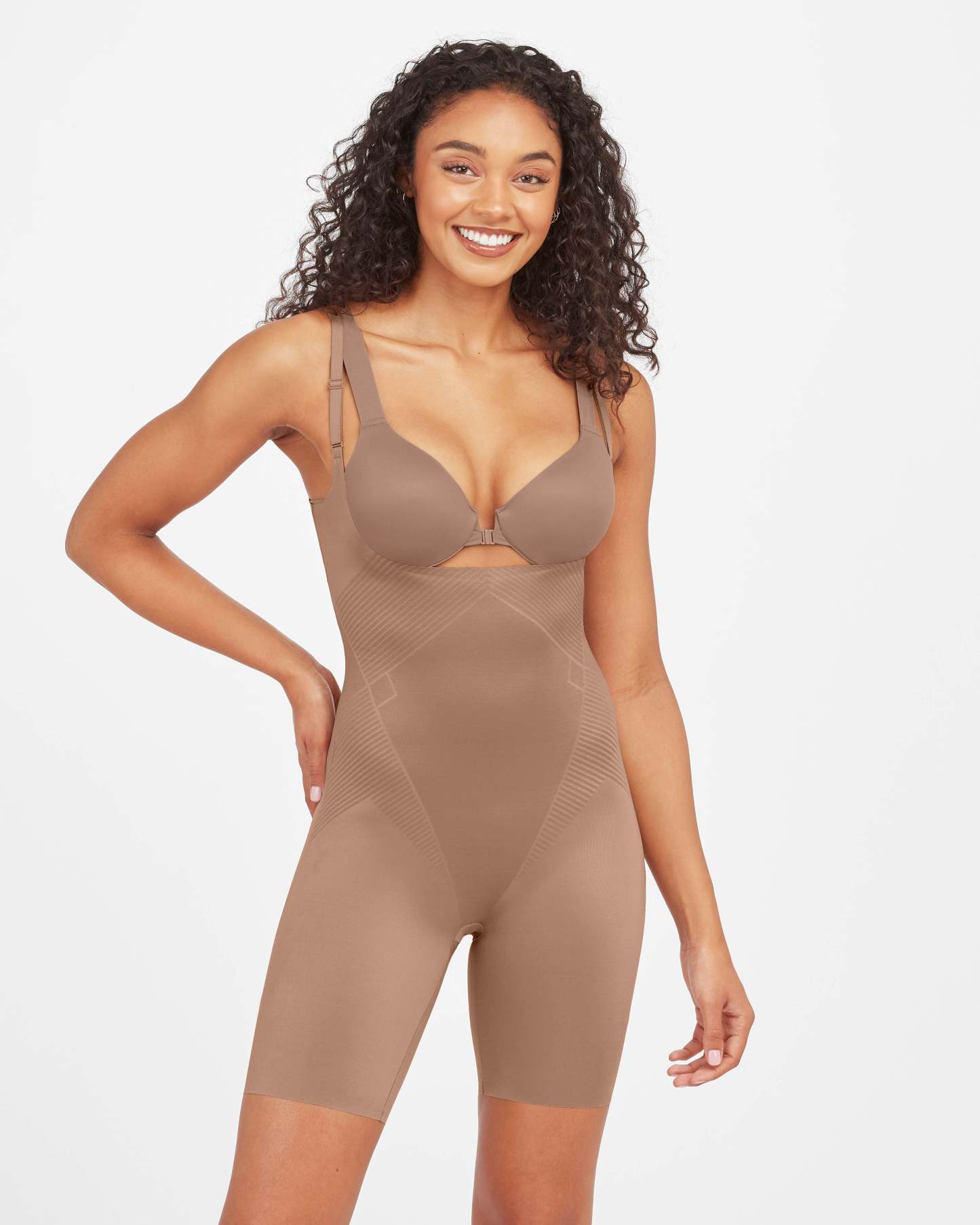 Open-Bust Mid-Thigh Bodysuit