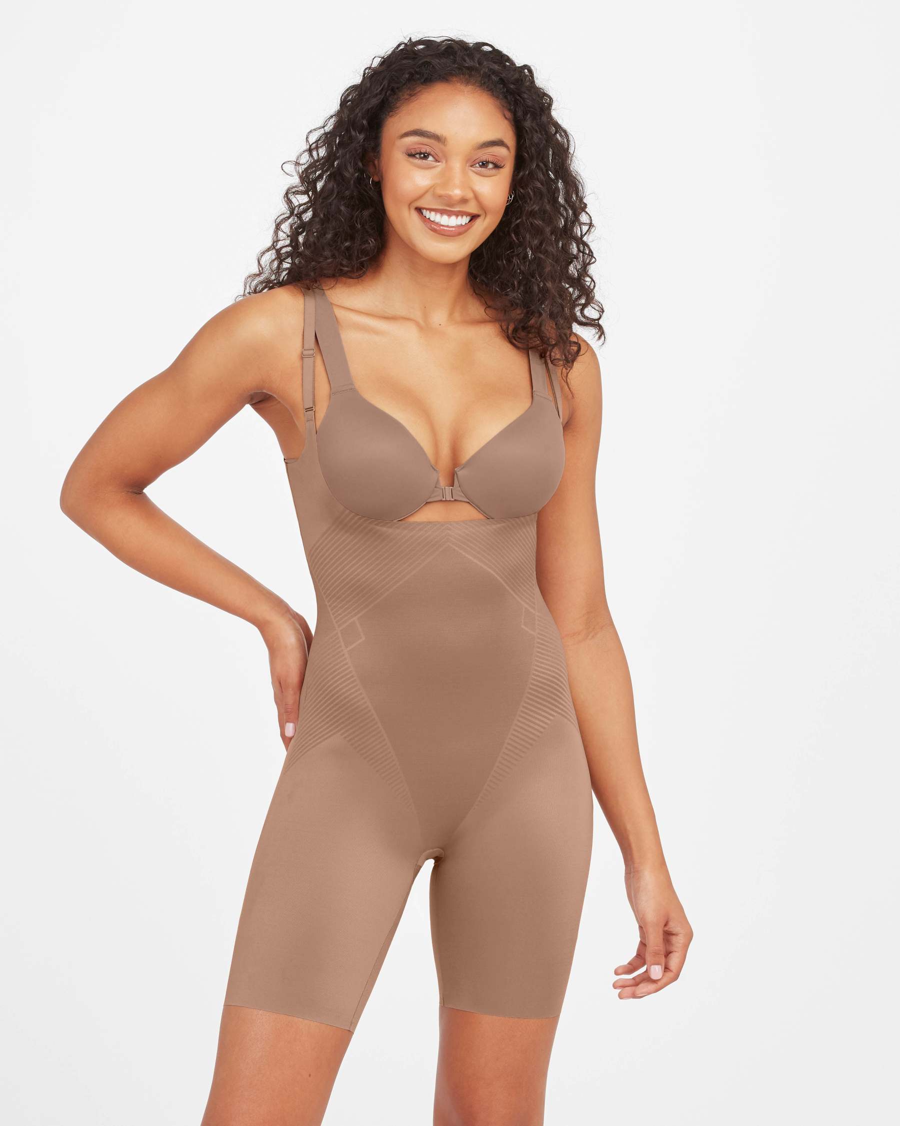 Open-Bust Mid-Thigh Bodysuit