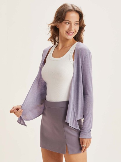 Tencel Wool Knit Tie-Front Cardigan