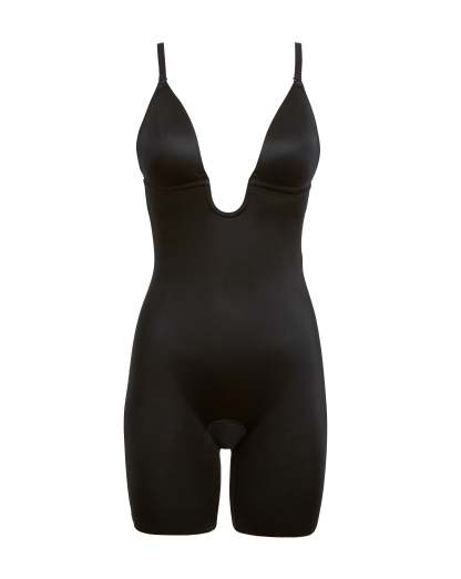 Suit Your Fancy Plunge Low-Back Mid-Thigh Bodysuit
