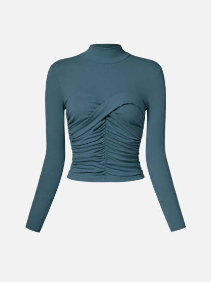 Eco-SkinKiss® Sweetheart Twist Mock Neck Top