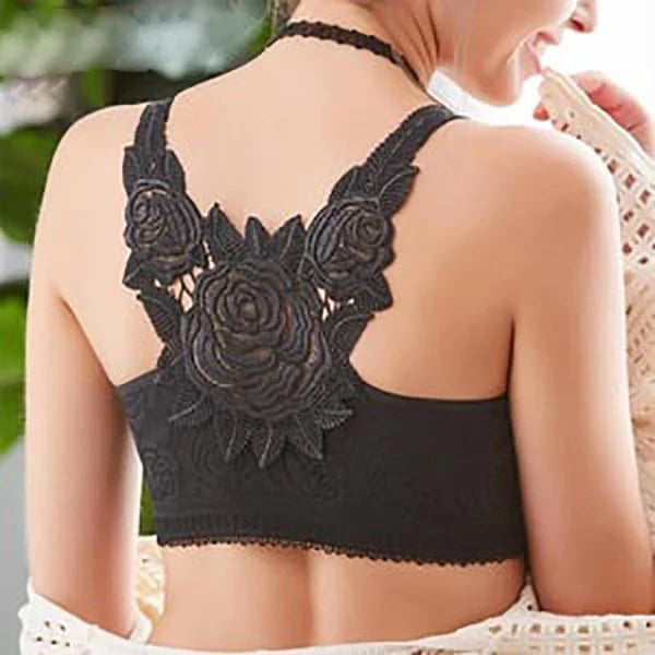 FitMe Rose Embroidery Front Closure Wirefree Bra