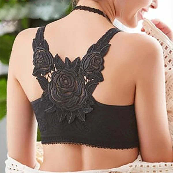 FitMe Rose Embroidery Front Closure Wirefree Bra