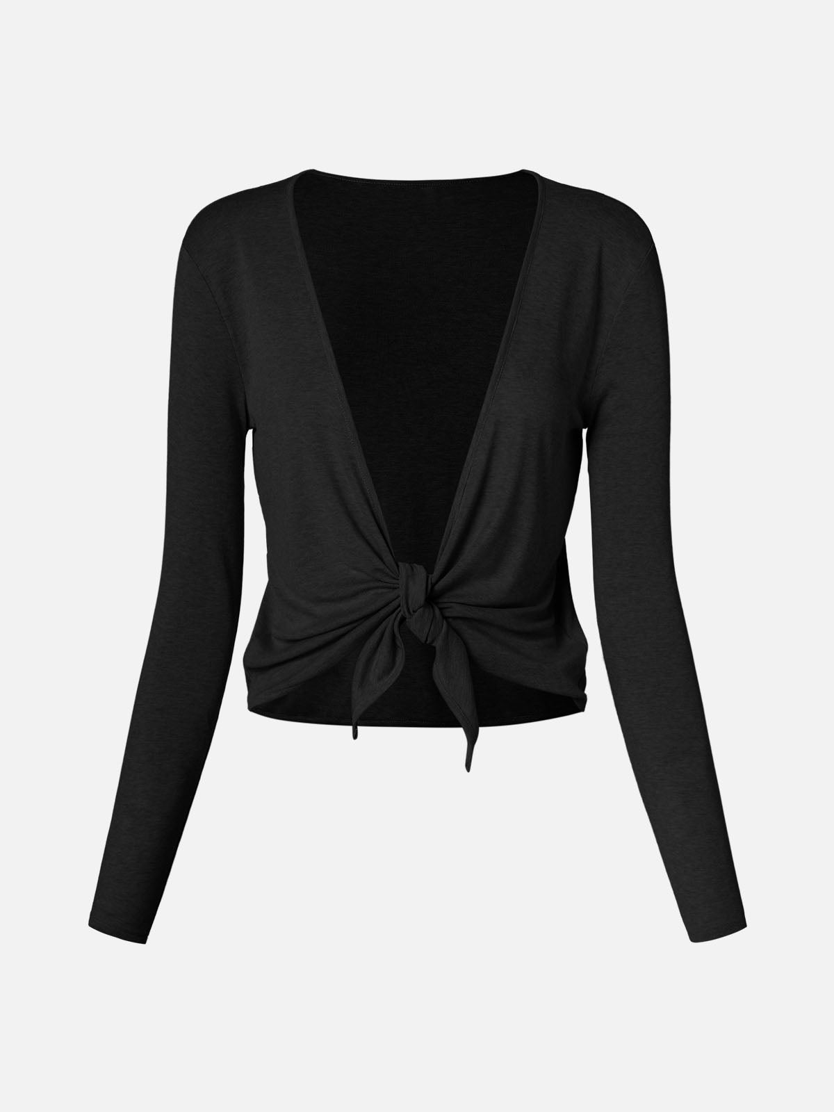 Tencel Wool Knit Tie-Front Cardigan