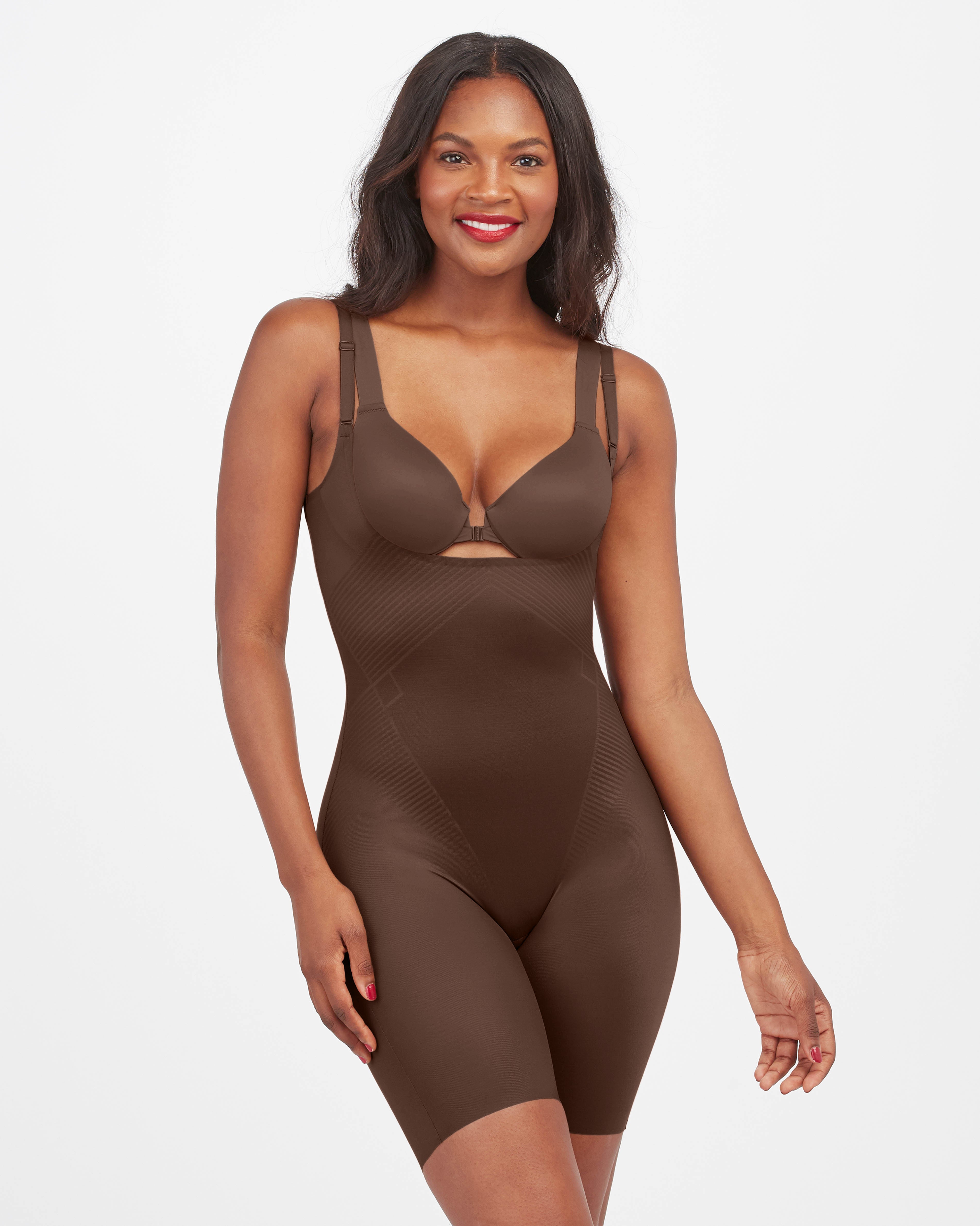 Open-Bust Mid-Thigh Bodysuit