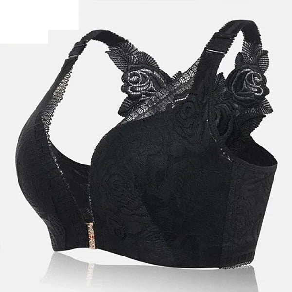 FitMe Rose Embroidery Front Closure Wirefree Bra