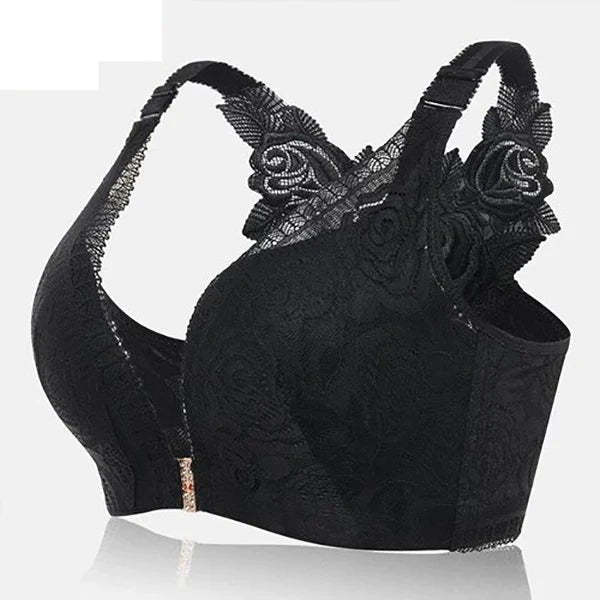 FitMe Rose Embroidery Front Closure Wirefree Bra
