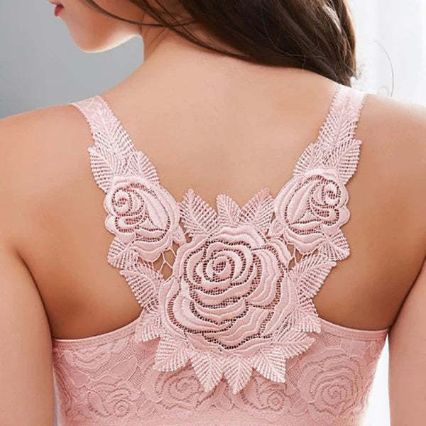 FitMe Rose Embroidery Front Closure Wirefree Bra