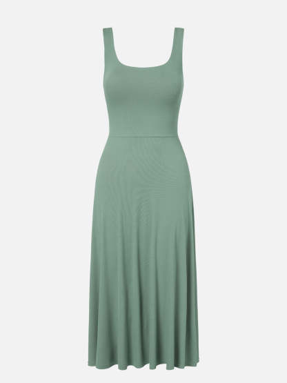 Square Neck Tie Back Brami Midi Dress