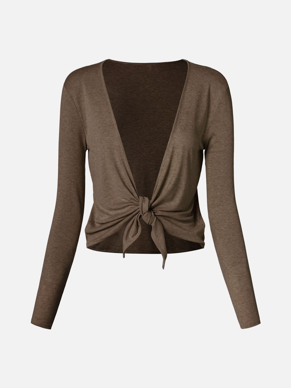 Tencel Wool Knit Tie-Front Cardigan