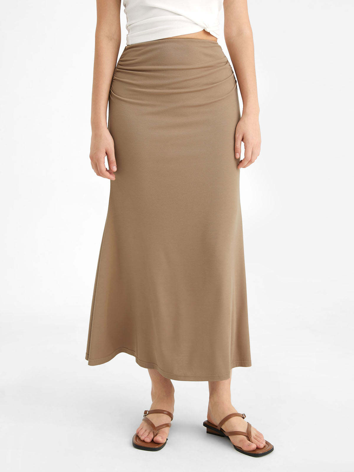 Eco-SkinKiss® Ruched Side Mermaid Maxi Skirt
