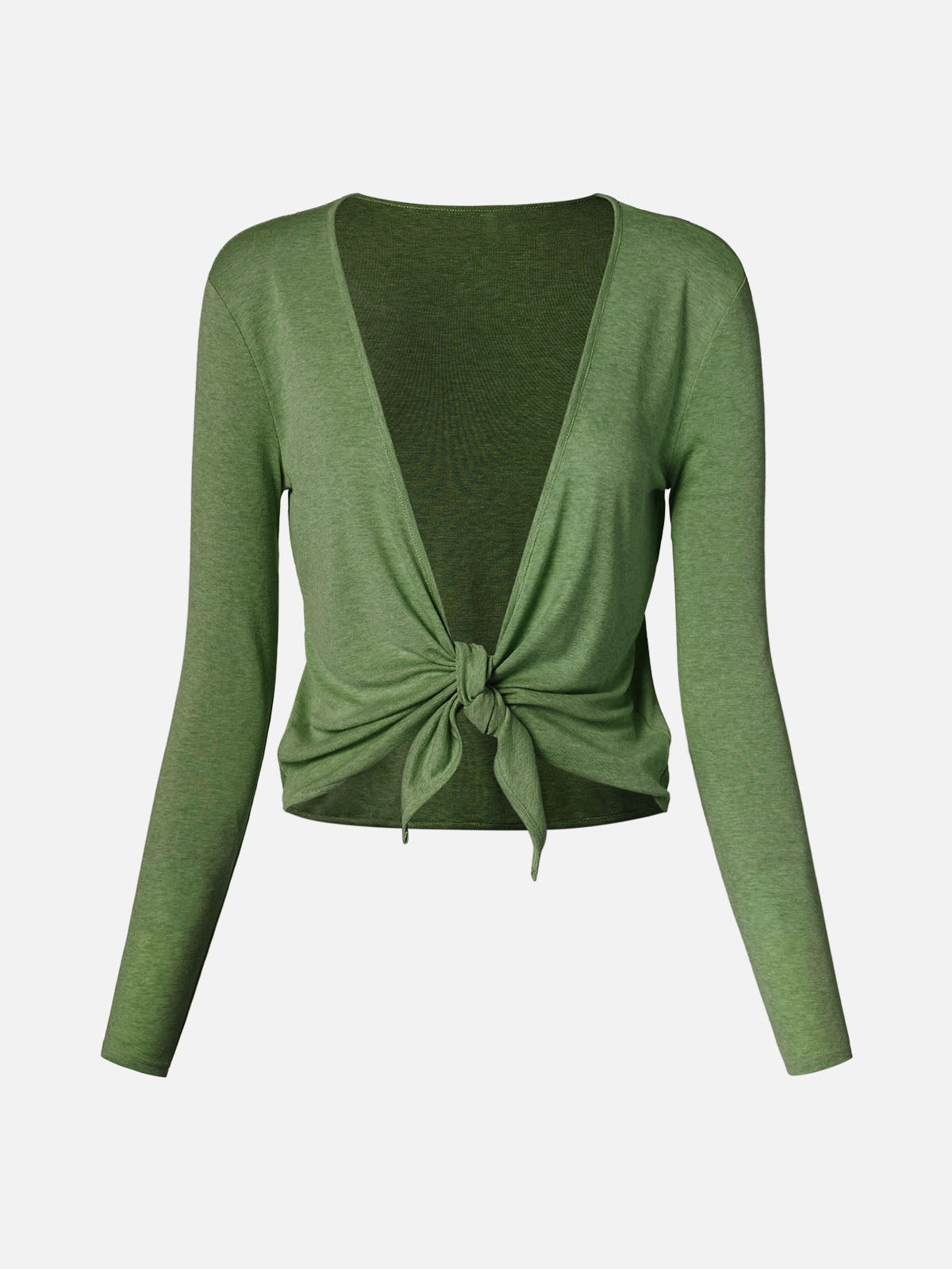 Tencel Wool Knit Tie-Front Cardigan