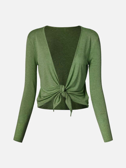 Tencel Wool Knit Tie-Front Cardigan