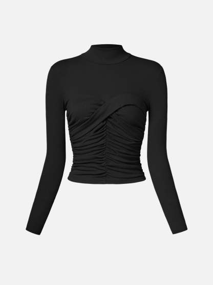 Eco-SkinKiss® Sweetheart Twist Mock Neck Top