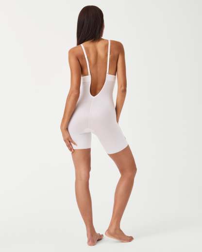 Suit Your Fancy Plunge Low-Back Mid-Thigh Bodysuit