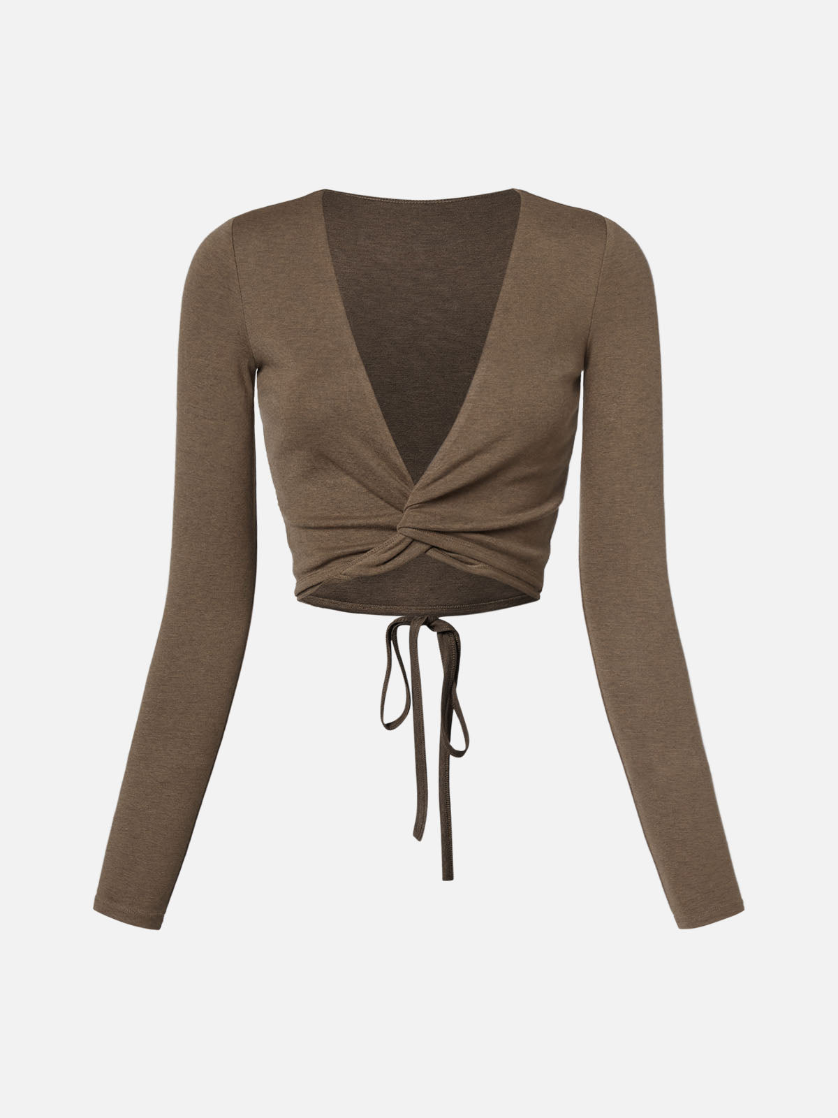 Wool Cropped Wrap Cardigan