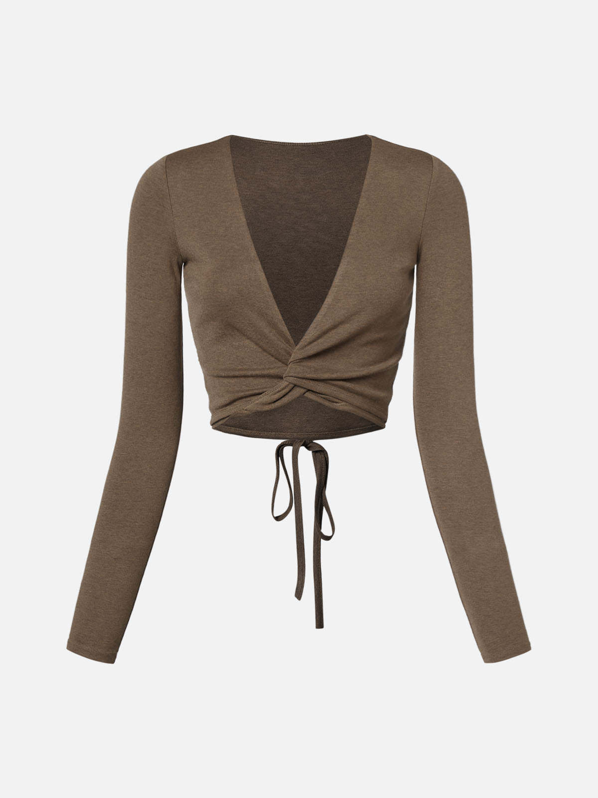 Wool Cropped Wrap Cardigan