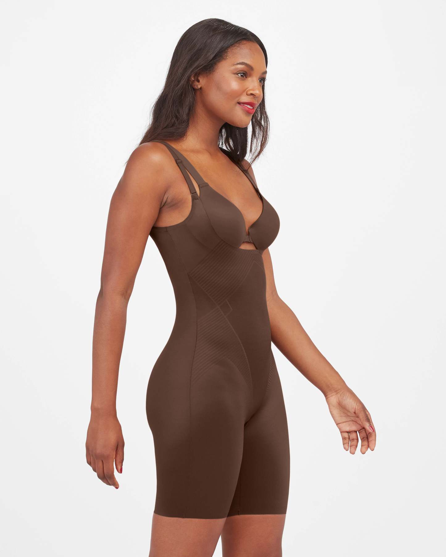 Open-Bust Mid-Thigh Bodysuit