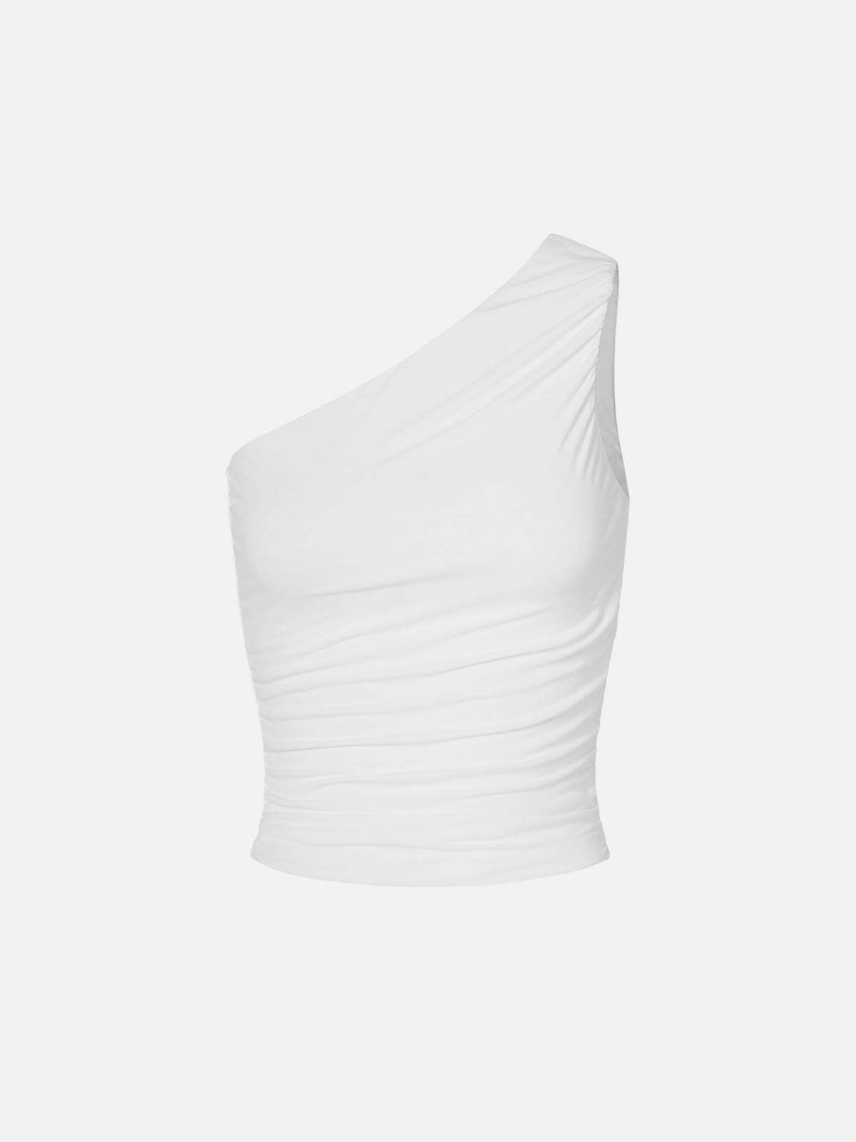 Eco-SkinKiss® Contour Ruched One Shoulder Tank