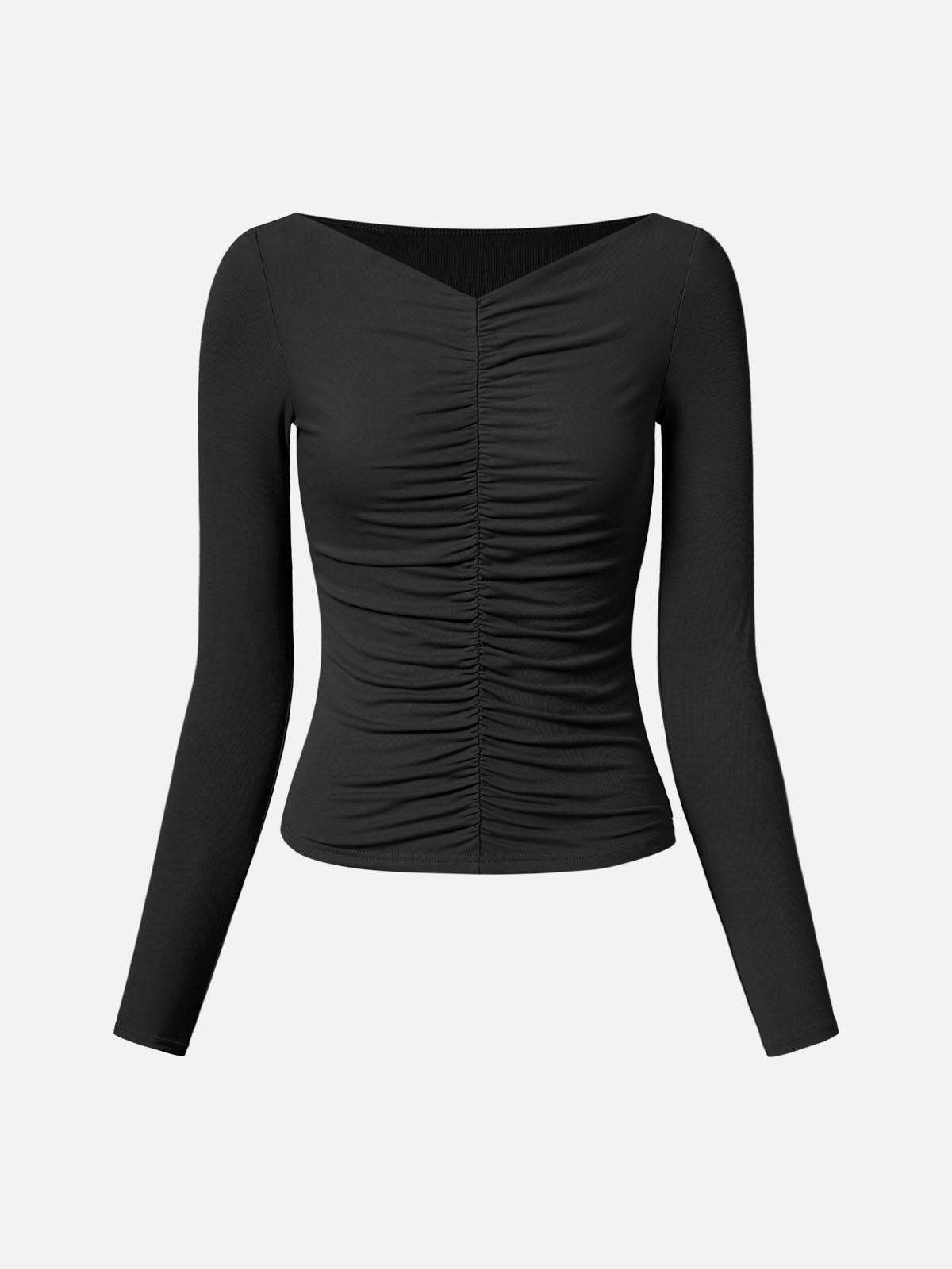 Eco-SkinKiss® Ruched Front Long Sleeve Top
