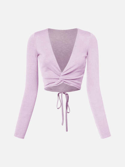 Wool Cropped Wrap Cardigan