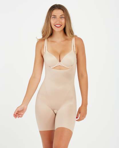 Open-Bust Mid-Thigh Bodysuit
