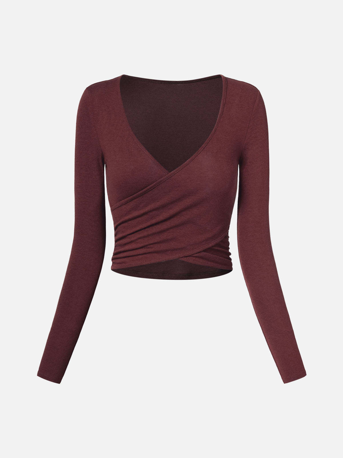 Tencel Wool Surplice Long Sleeve Top