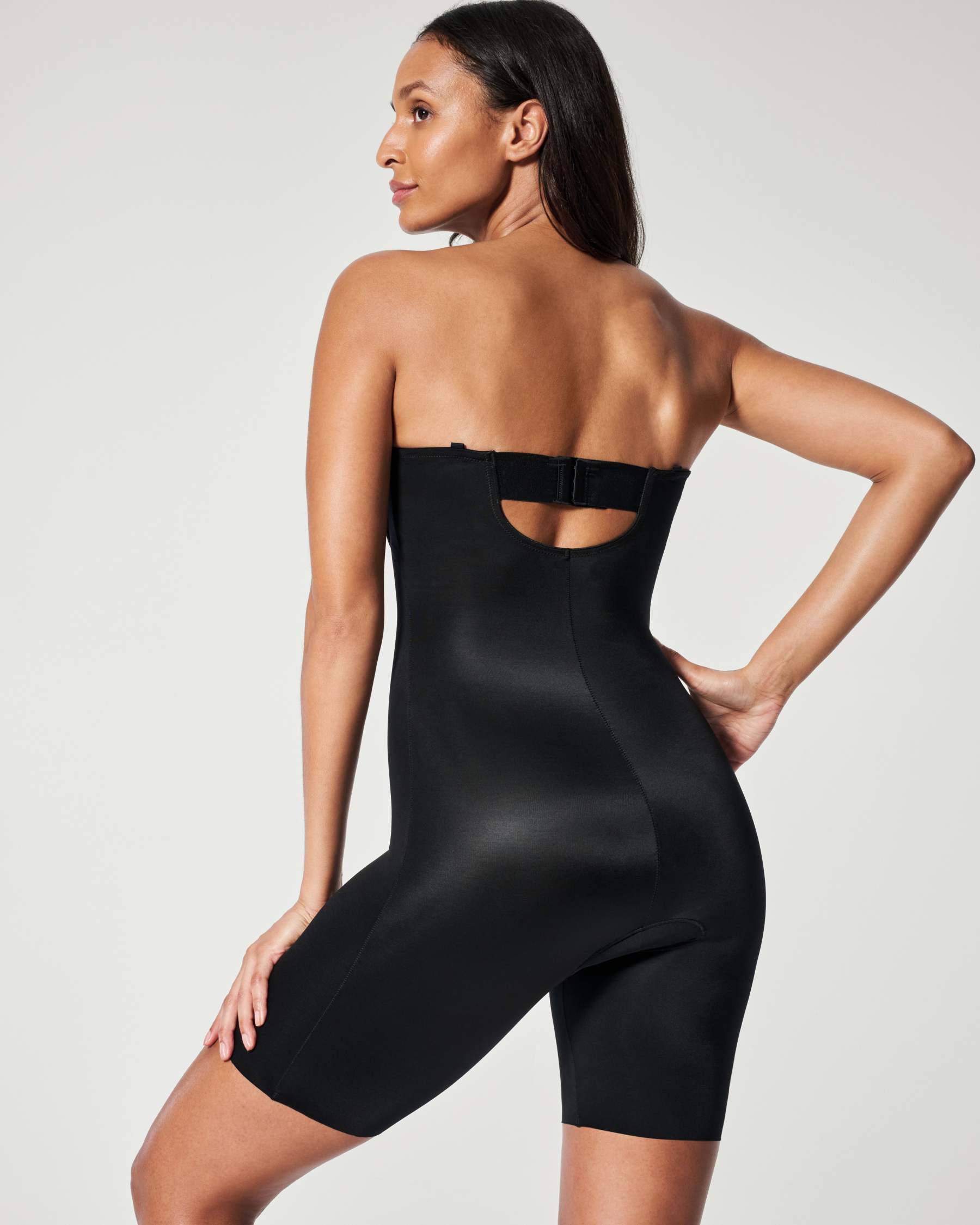 Suit Your Fancy Strapless Cupped Mid-Thigh Bodysuit