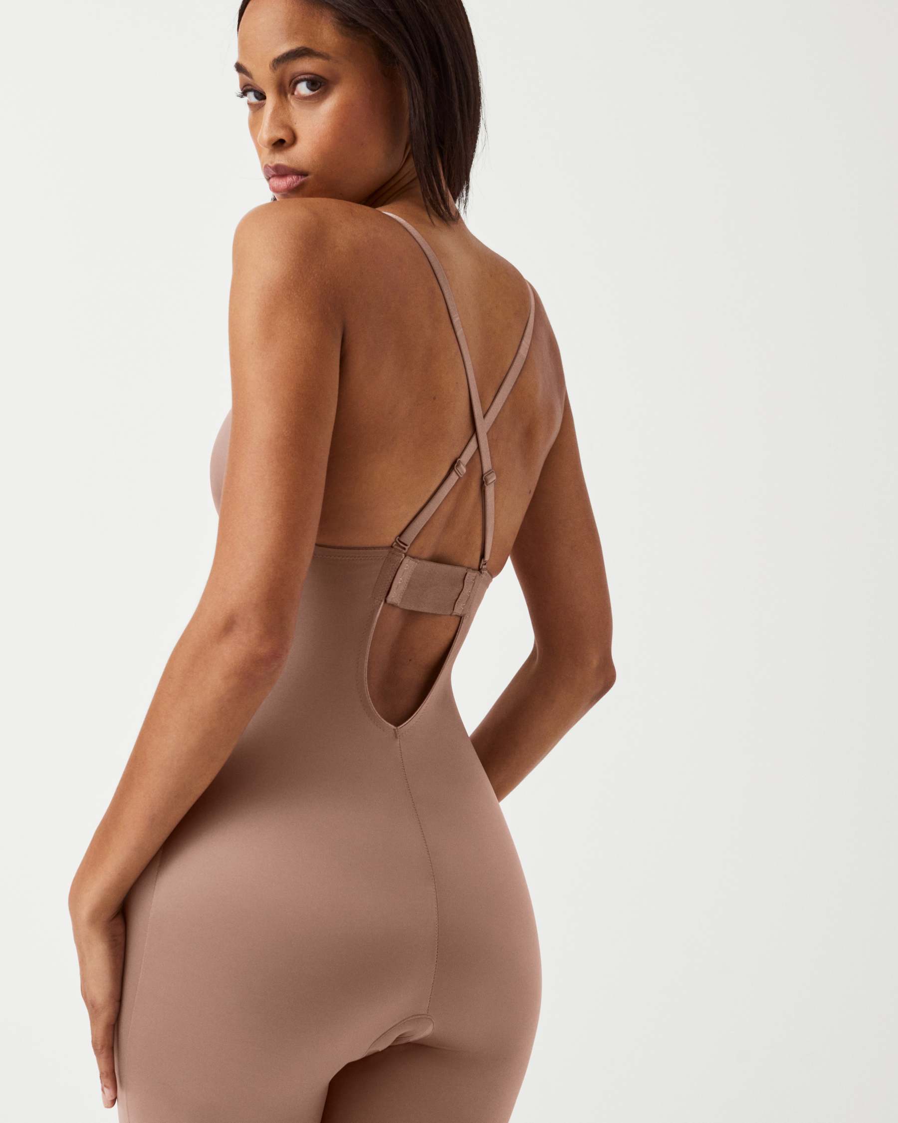 Suit Your Fancy Plunge Low-Back Mid-Thigh Bodysuit